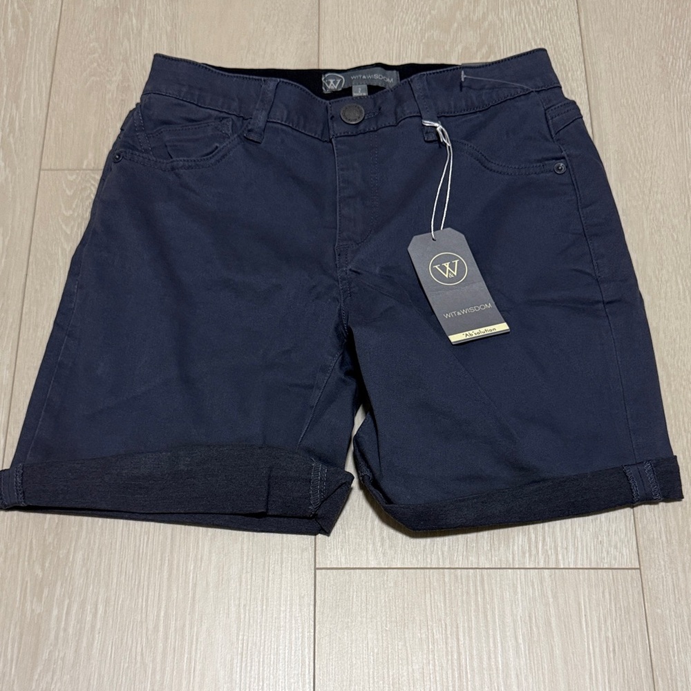 Wit & Wisdom Dark Blue Denim Shorts - Picture 2 of 7